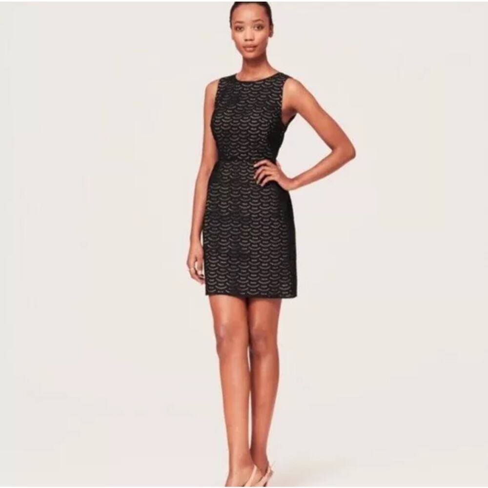 Ann Taylor LOFT Eyelet Dress Women’s 6 Black‎ 100% Cotton Sleeveless Party date